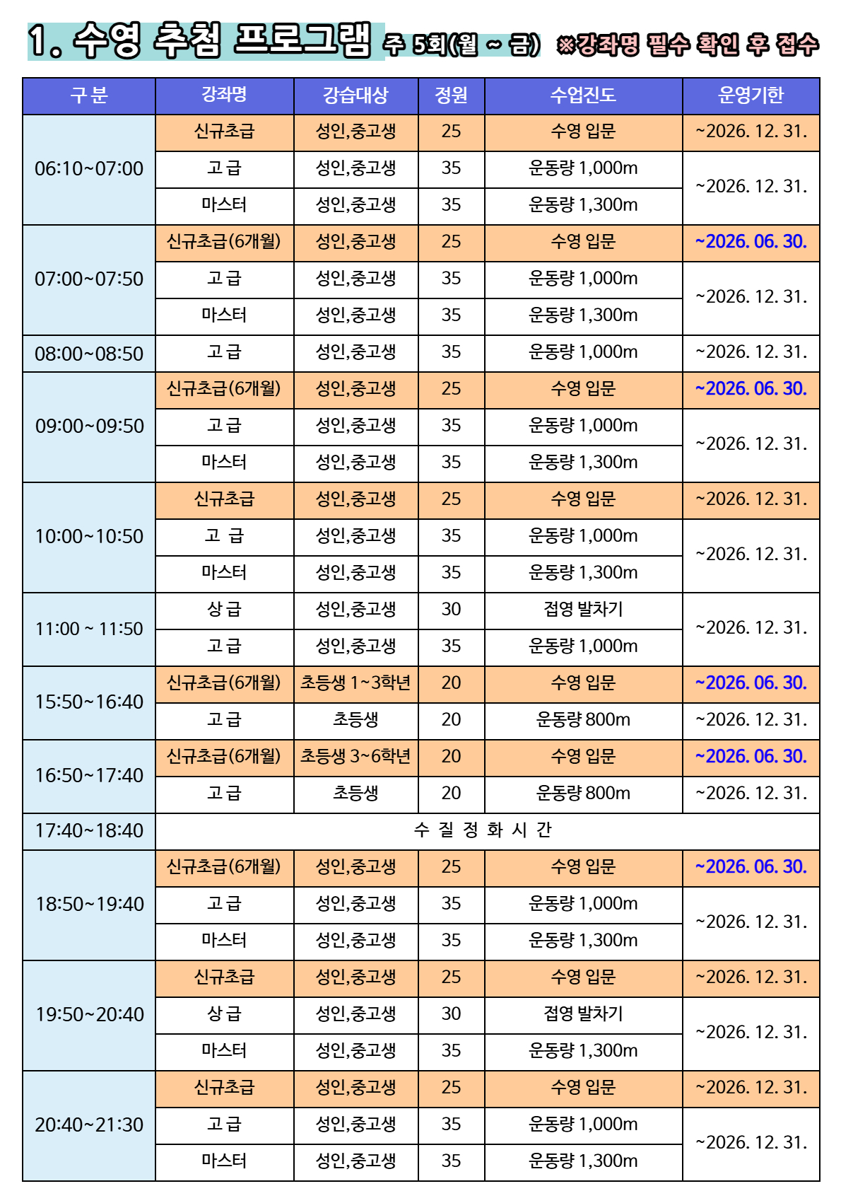 26년 신규강좌 추첨 안내